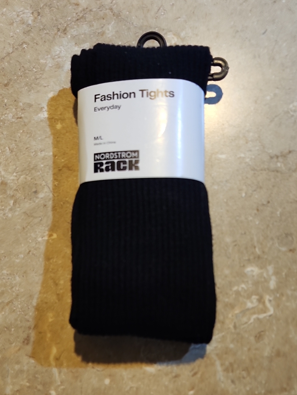 Nordstrom Black Ribbed Tights M/L